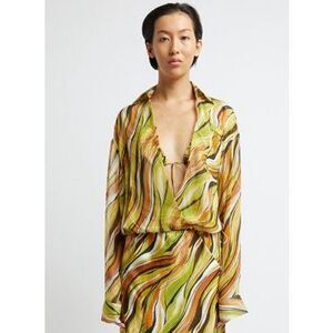 CHRISTOPHER ESBER Folia Silk Bodysuit NWOT Size US 4